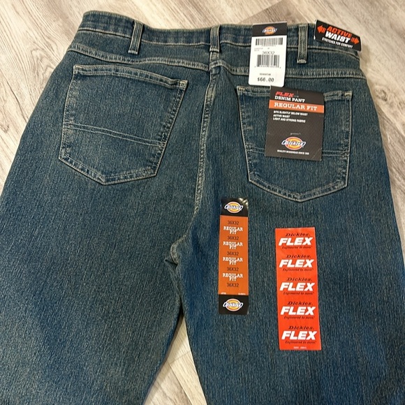 Men’s Dickies Flex Denim Pant Regular Fit Active Waist 5 Pocket Jeans Size 36X32 - Picture 6 of 7